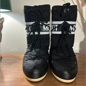 Moon Boot ICON BLACK NYLON BOOTS - Size 35/38
